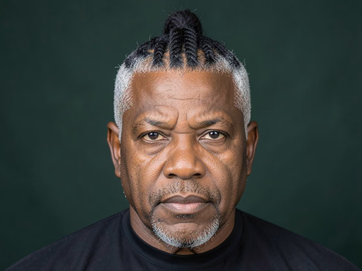 Man with a flat twist mohawk