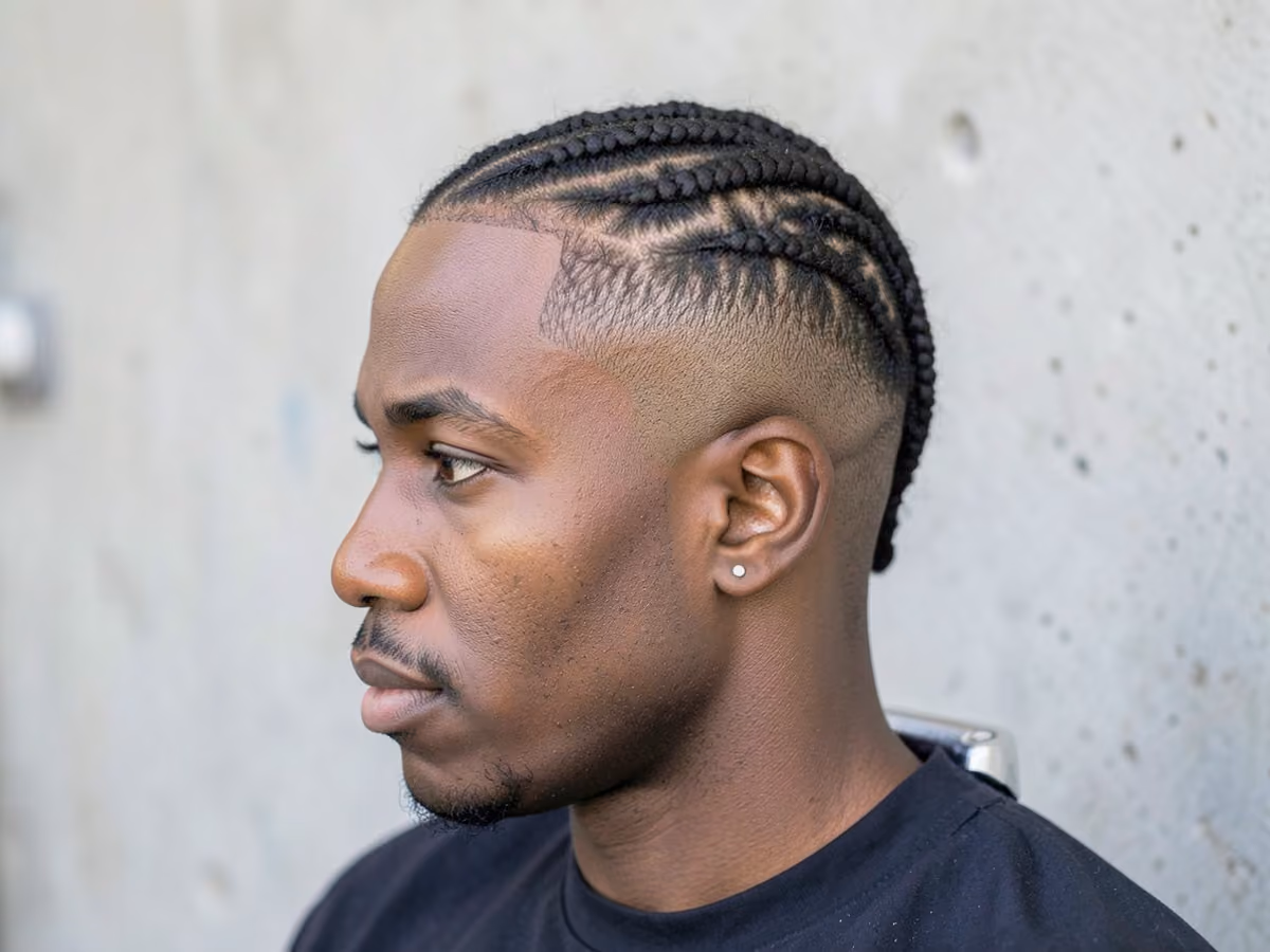 Man with a flat twists with fade