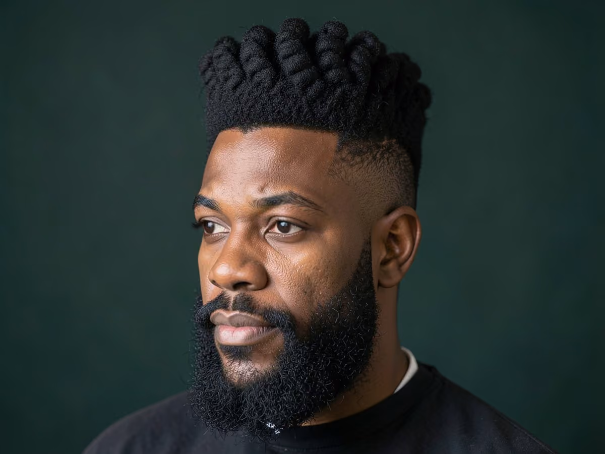 Man with a high top sponge twists