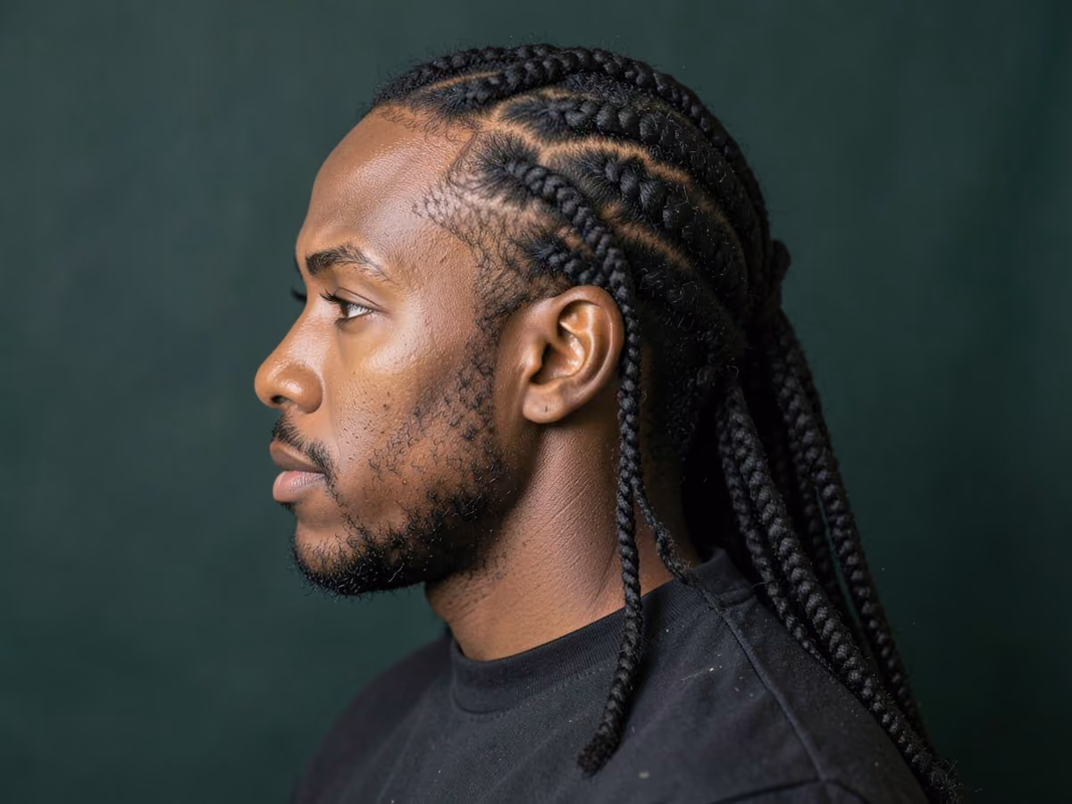 Man with a long two-strand twists haircut