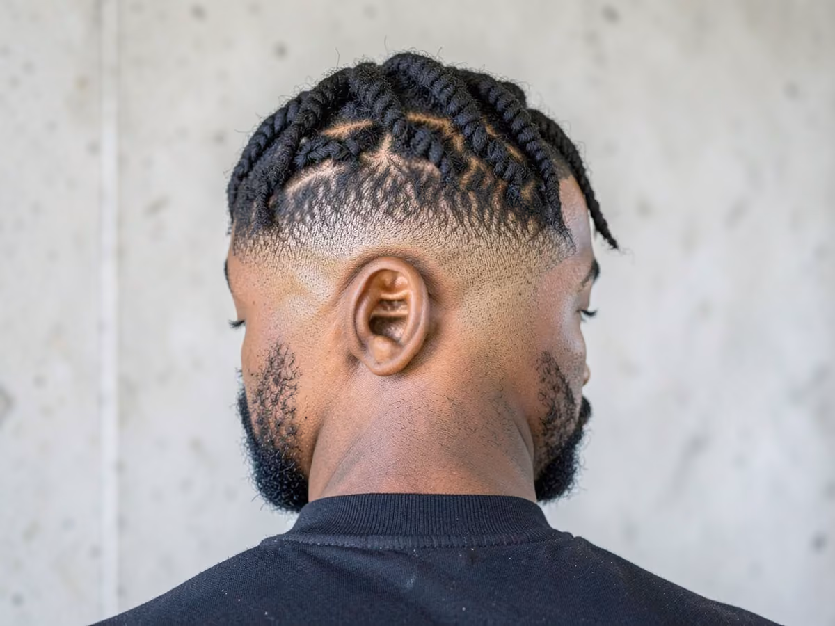 Man with a twists with burst fade