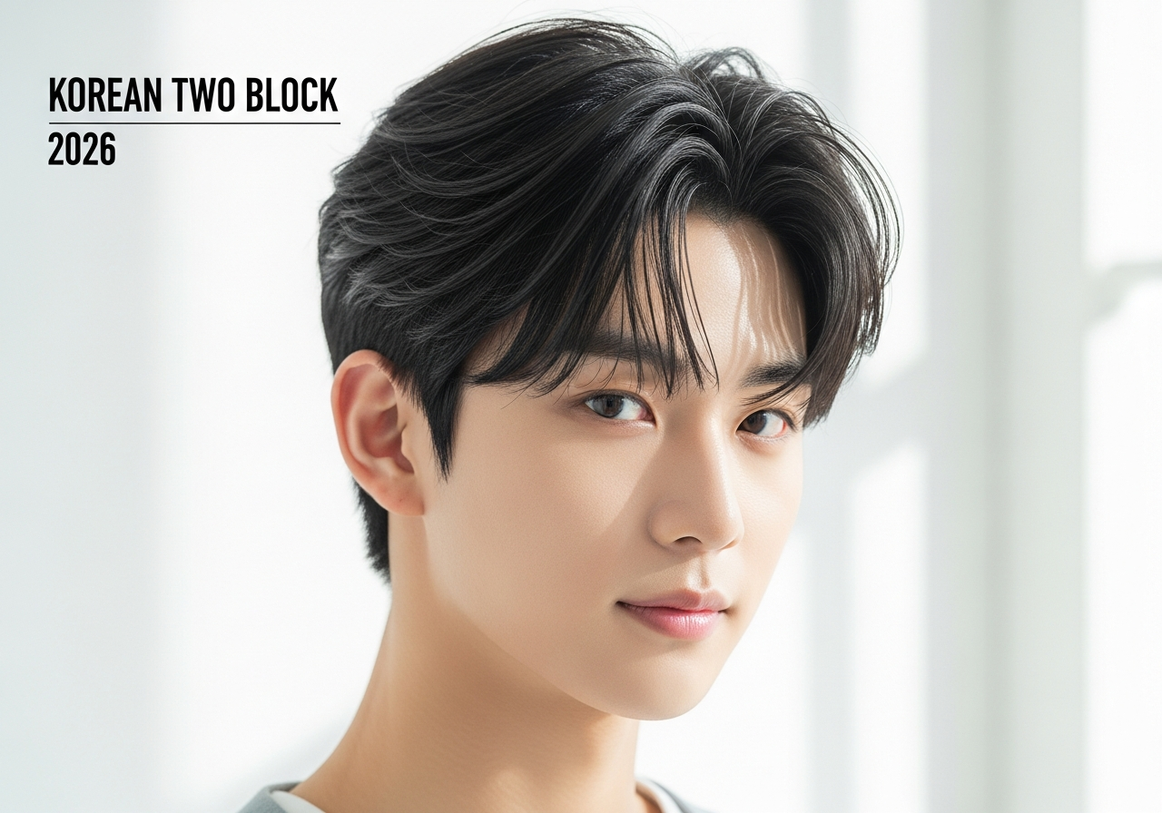 Korean Two Block Hairstyle 2026 - Classic K-Pop Two Block Haircut