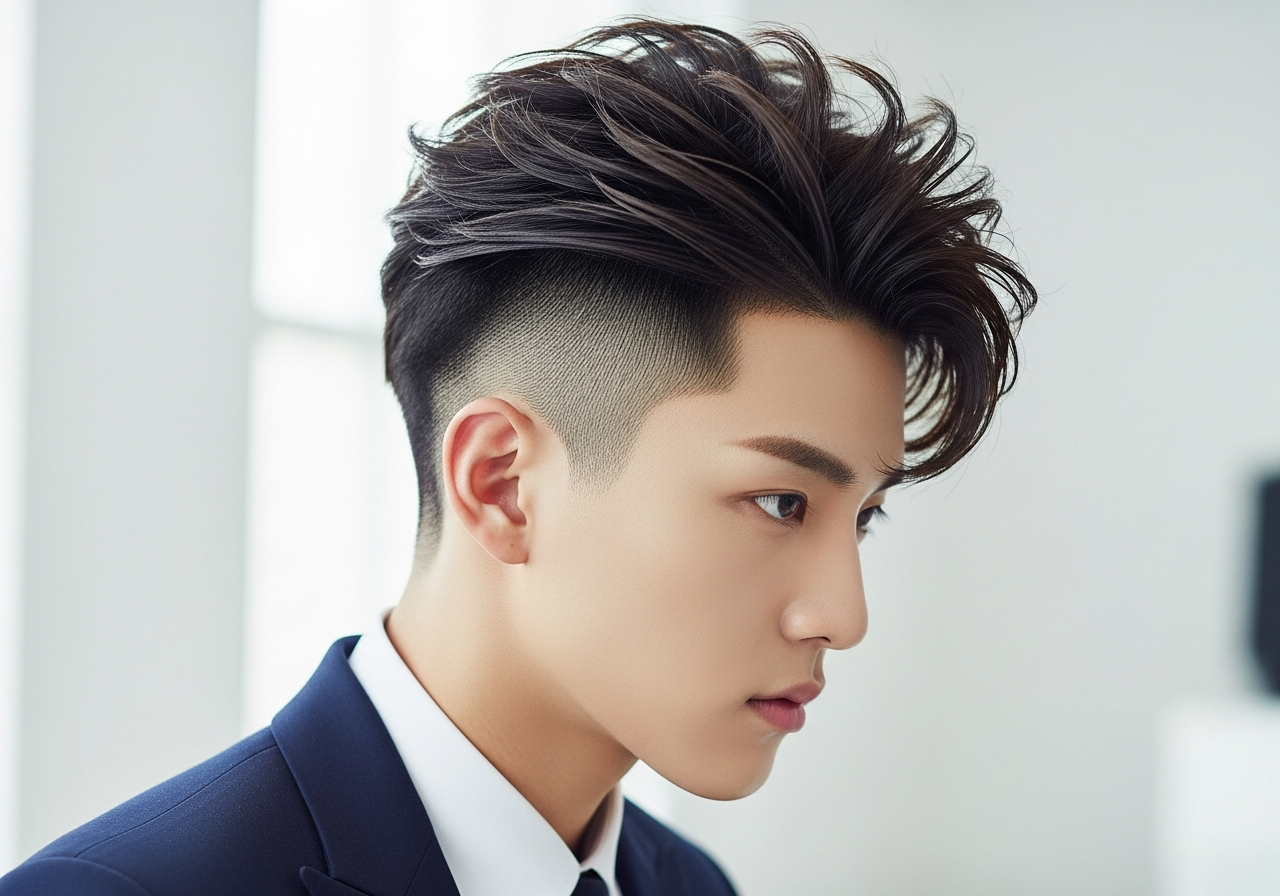 Two Block Asian Hairstyle 2026 - Classic Asian Two Block Haircut