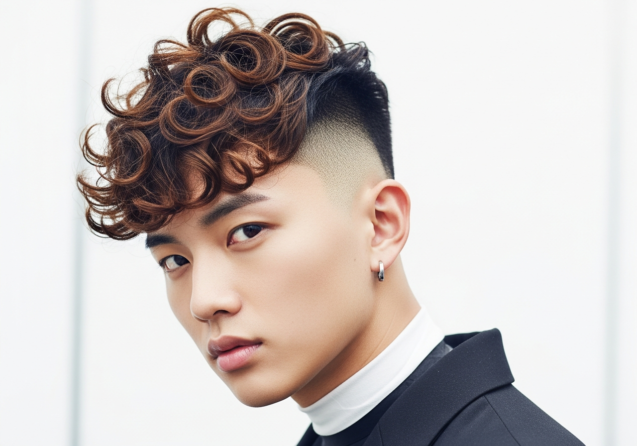 Two Block Curly Hair 2026 - Full Curly Top Two Block Hairstyle