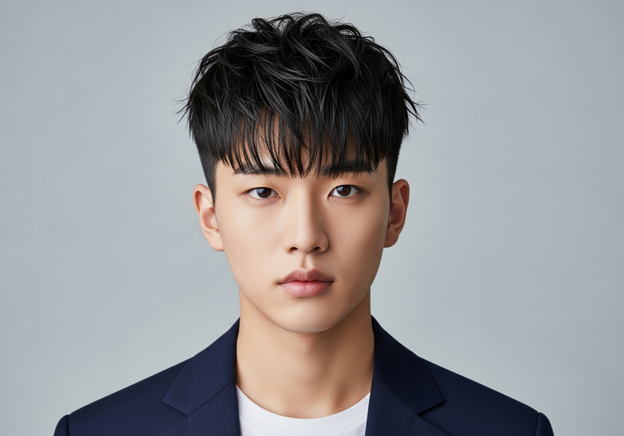 Two Block Textured Fringe 2026 - Messy Forward Fringe Two Block Haircut