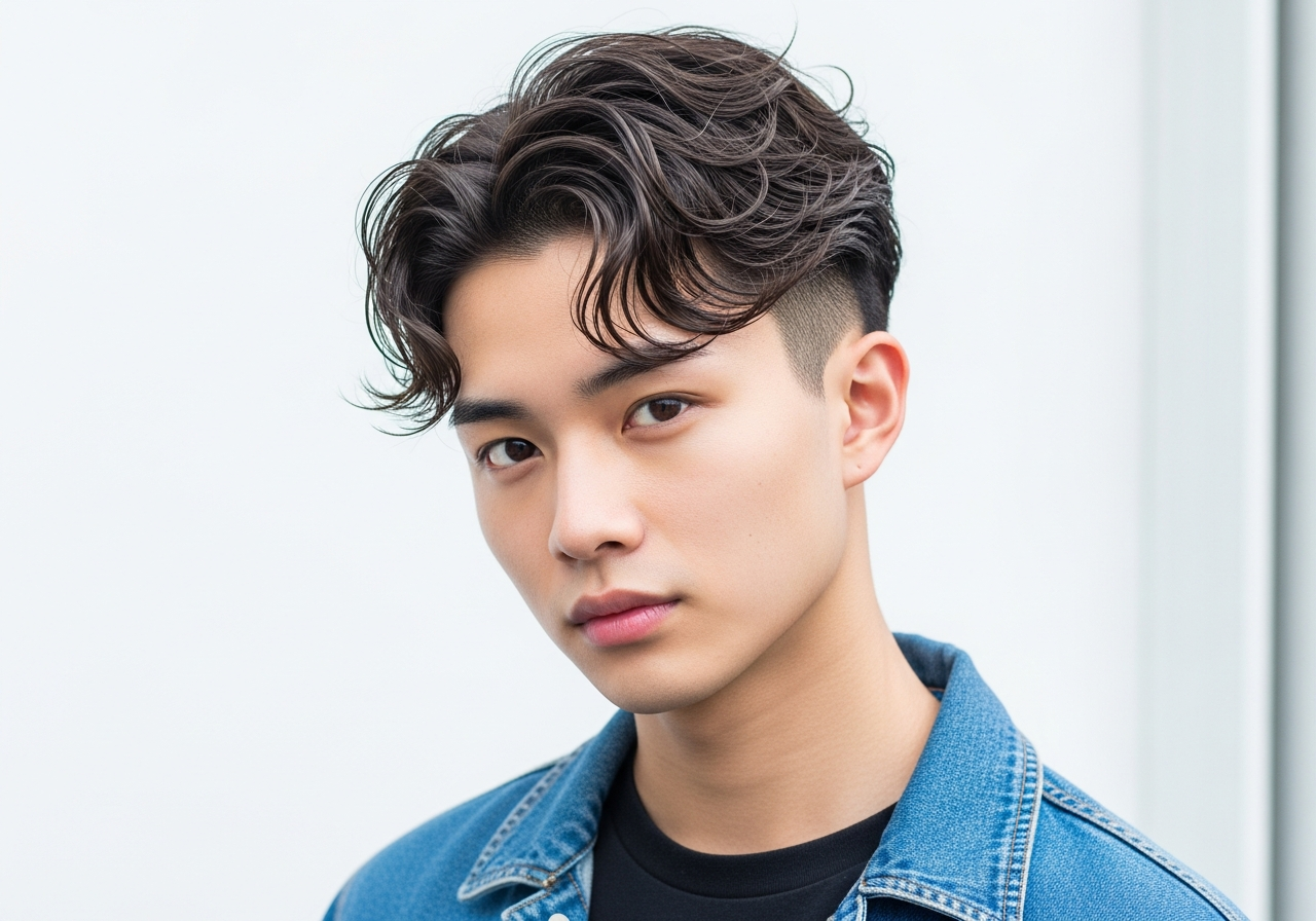 Wavy Two Block Hairstyle 2026 - Natural Wavy Two Block Haircut