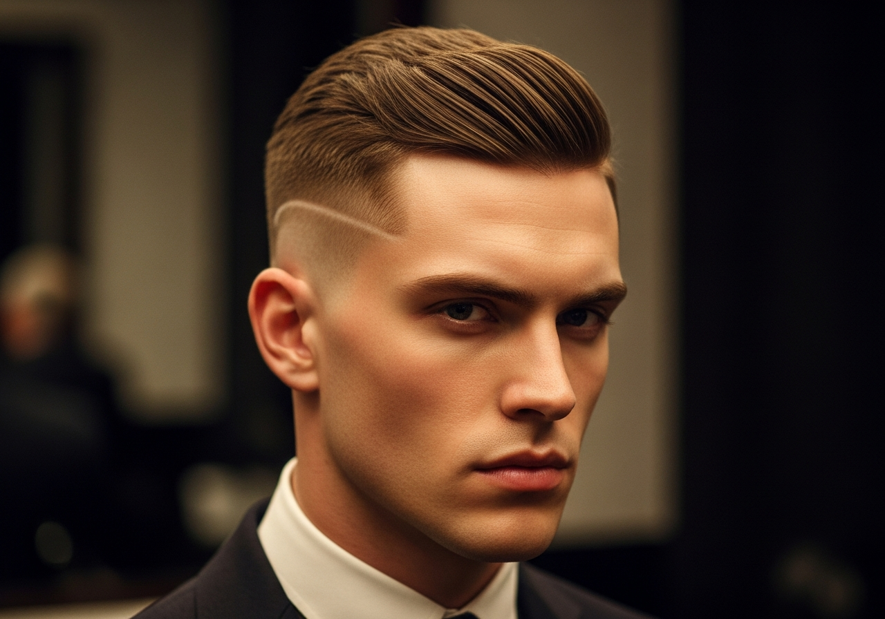 Men's Classic Disconnected Undercut Hairstyle 2026 - Sharp high-contrast top with #0 bald sides for bold look