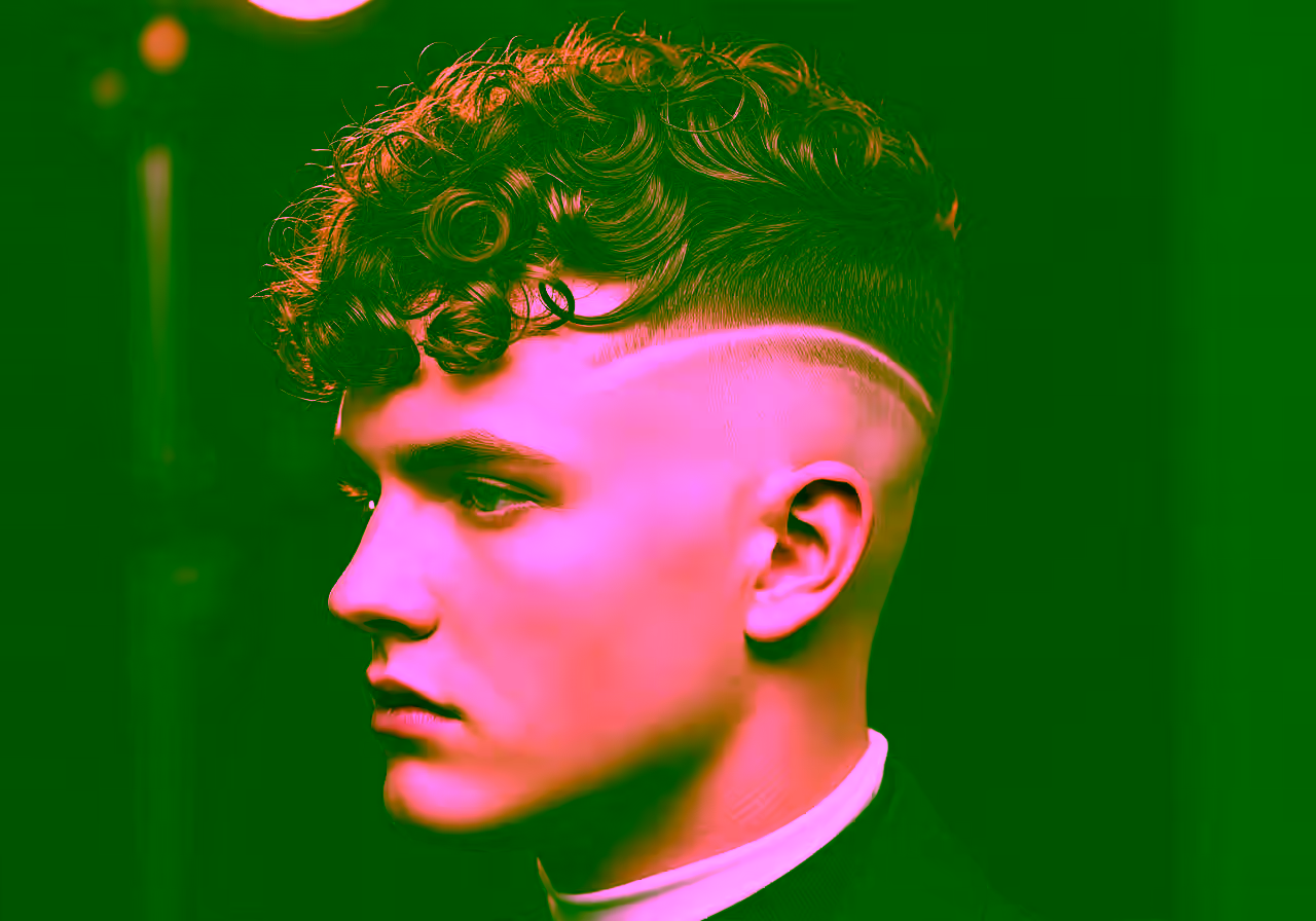 Curly Disconnected Undercut hairstyle for men 2026 — undercut variation, best for round faces + curly types, modern barbering by Master Stylist Jessica Hamilton