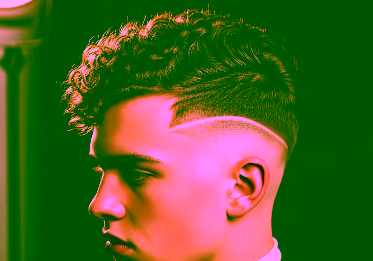 Curly Slicked-Back Undercut hairstyle for men 2026 — undercut variation, best for round faces + curly/coily hair, modern barbering by Master Stylist Jessica Hamilton