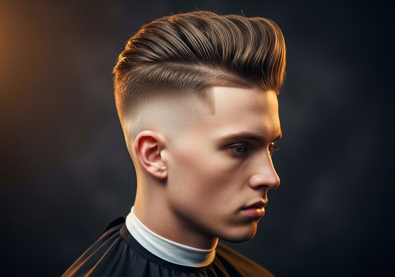 Men's High Undercut Fade Hairstyle 2026 - Dramatic high fade with maximum contrast longer top