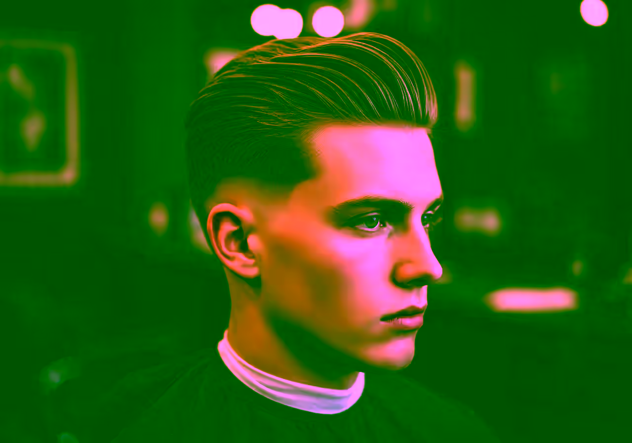 Long Slicked-Back Undercut hairstyle for men 2026 — undercut variation, best for heart or oblong faces + longer hair lovers, modern barbering by Master Stylist Jessica Hamilton