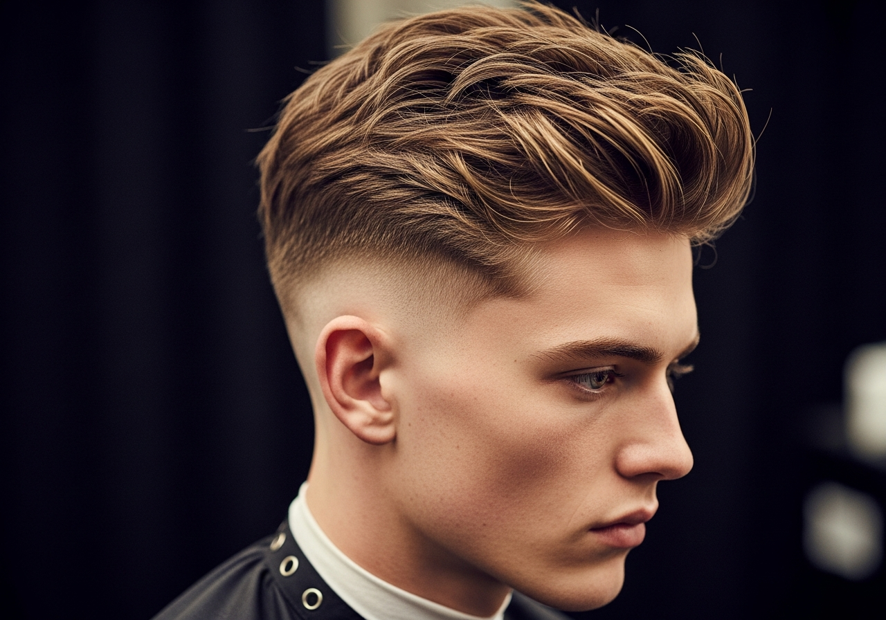 Men's Messy Textured Undercut Hairstyle 2026 - Choppy piece-y top with short faded sides for casual look