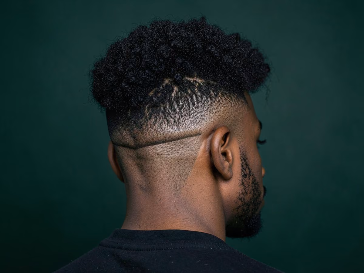 Man with an afro undercut