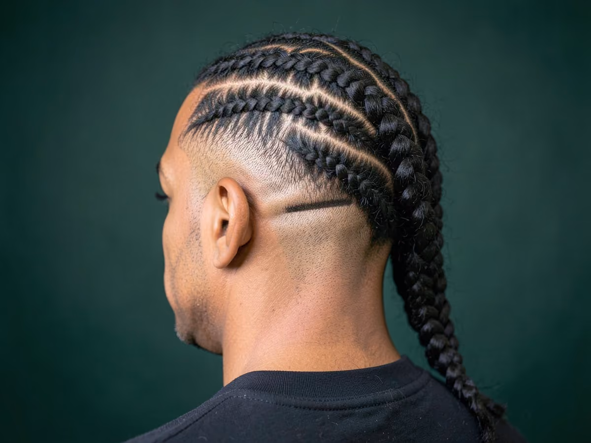 Man with a braided undercut