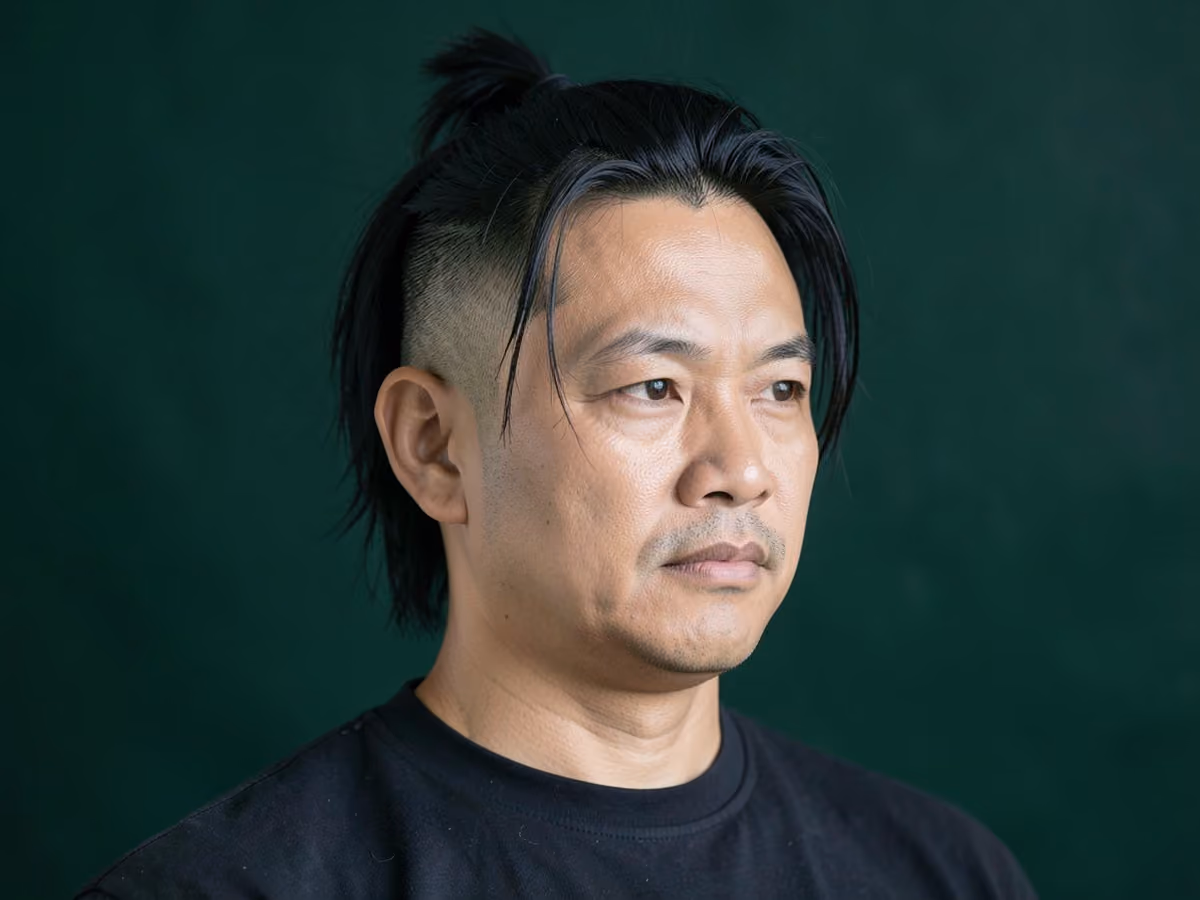 Man with a half-up undercut