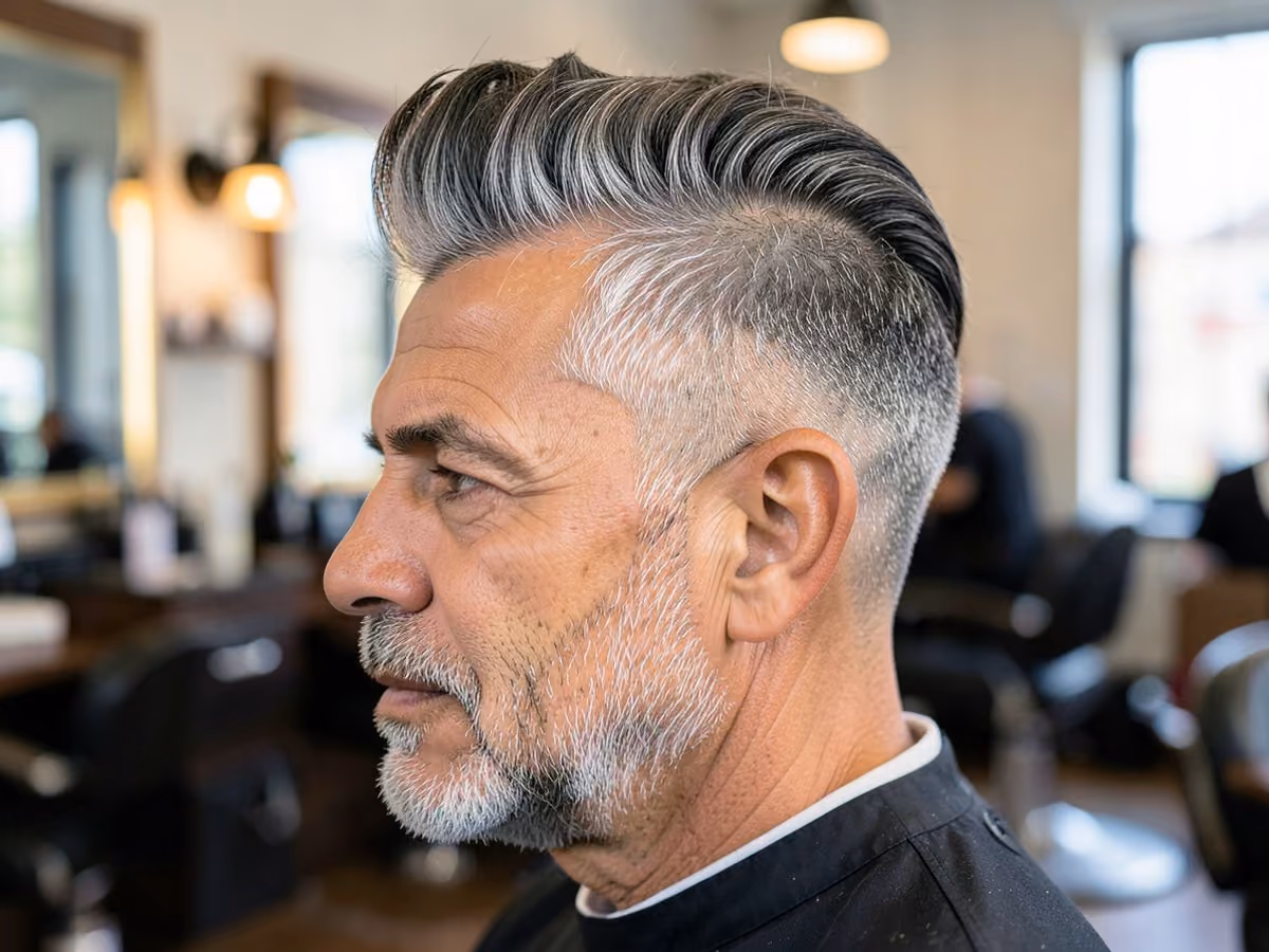 Man with a messy quiff undercut