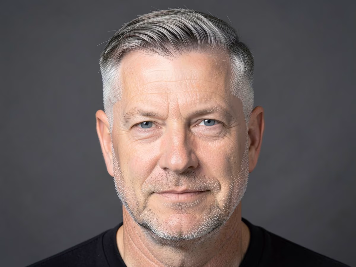 Man with a side part undercut