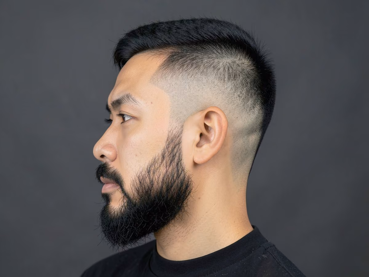 Man with a skin fade undercut