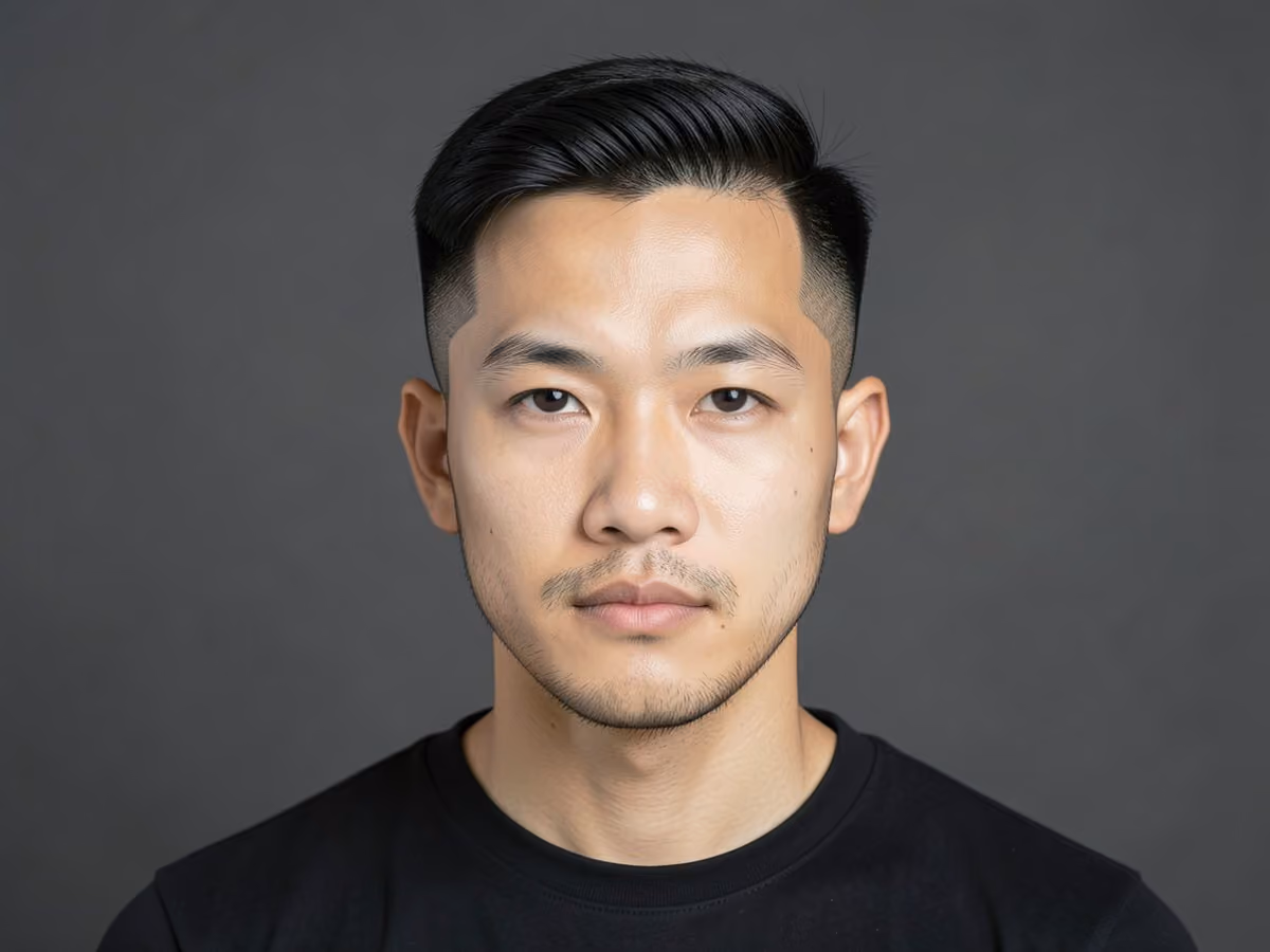 Man with a thin hair undercut