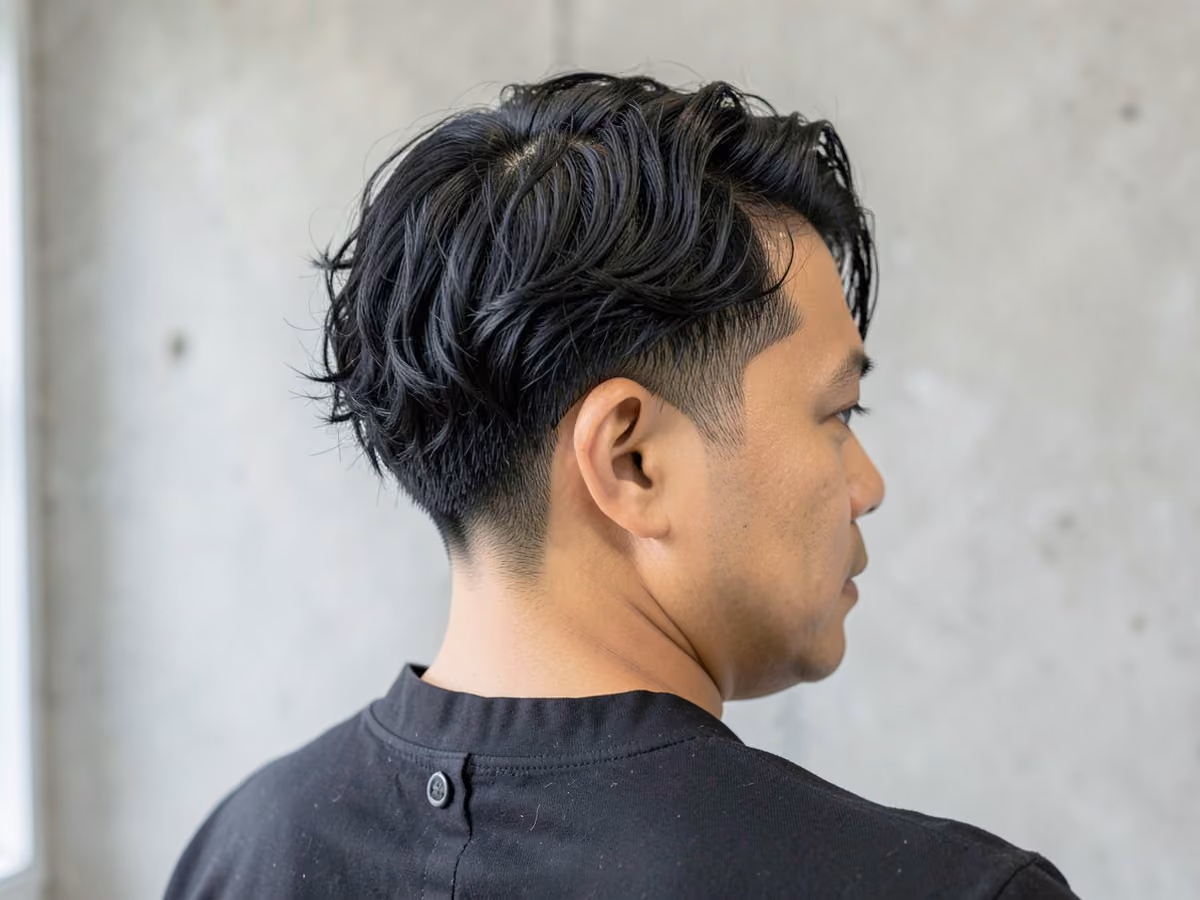 Man with an undercut for wavy hair