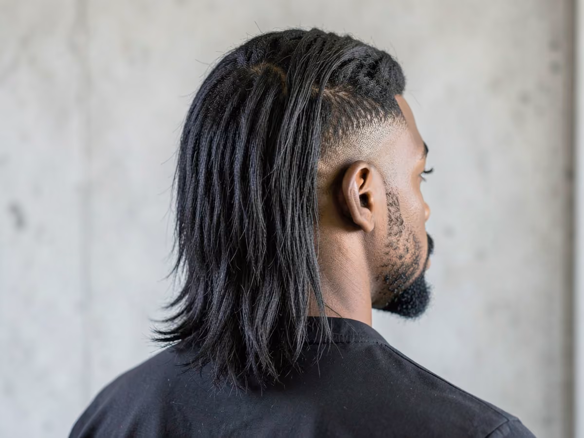 Man with an undercut mullet