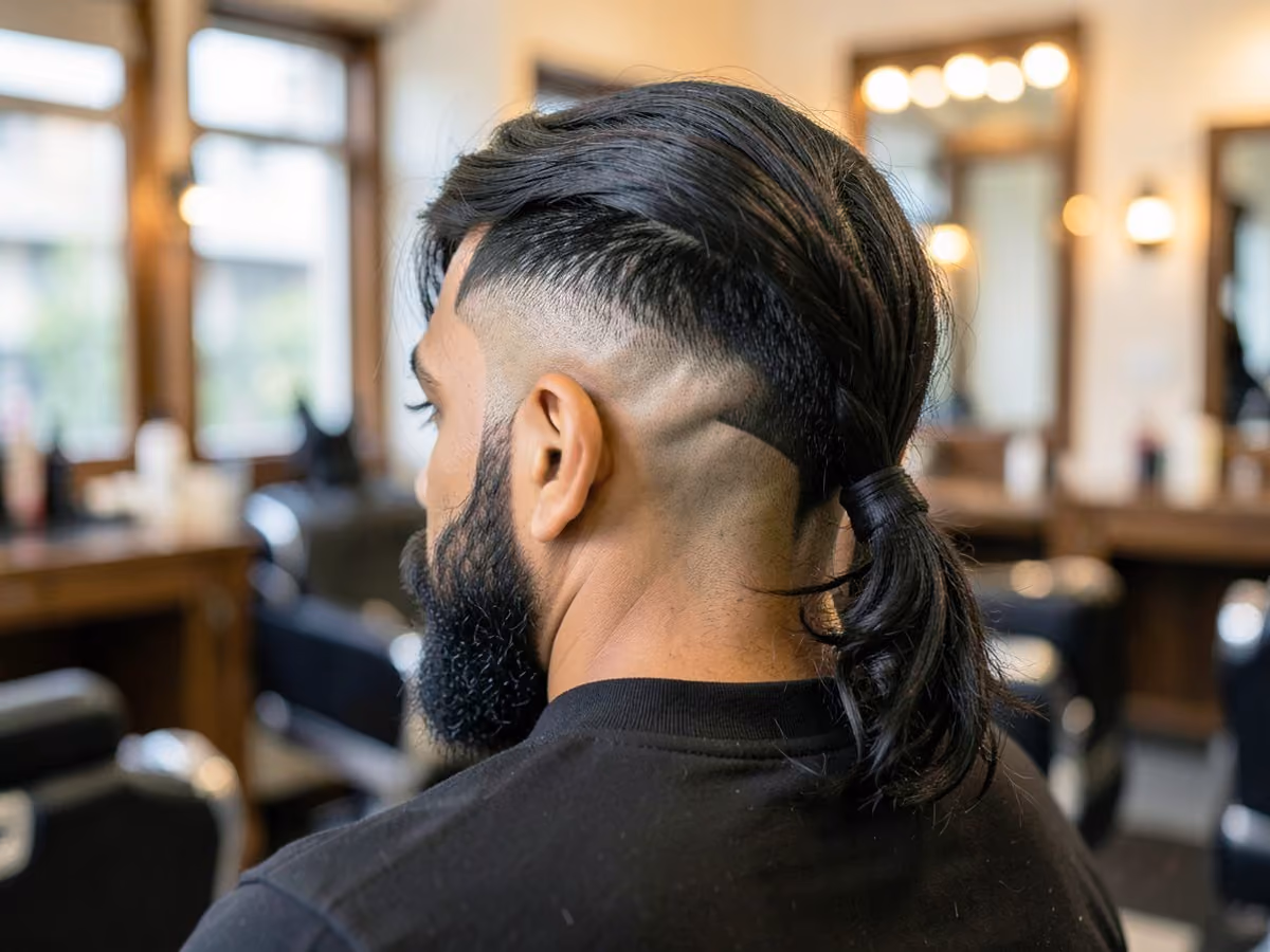 Man with an undercut ponytail
