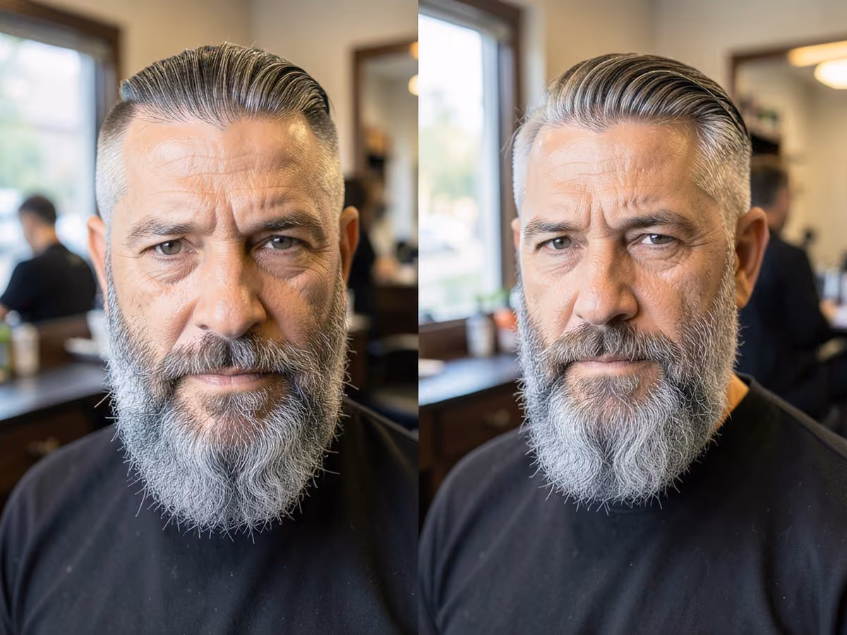 Man with an undercut with long beard