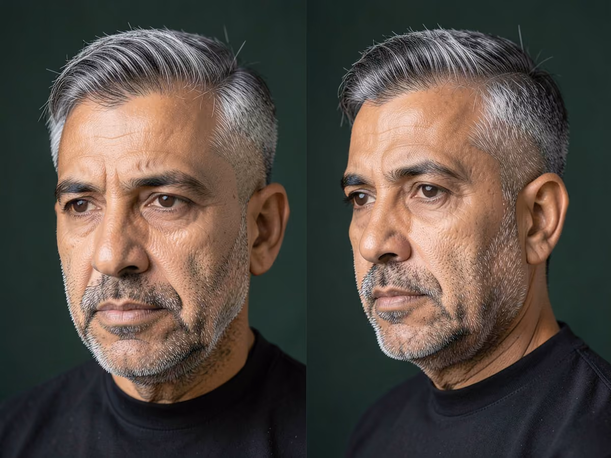 Man with an undercut with stubble