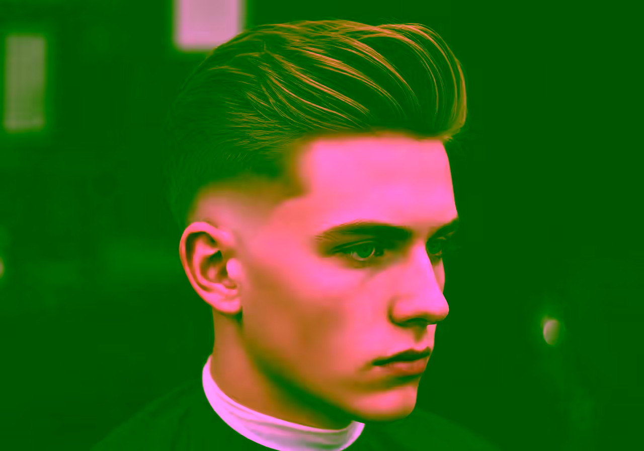 Textured Slicked-Back Undercut hairstyle for men 2026 — undercut variation, best for square faces + medium-thick hair, modern barbering by Master Stylist Jessica Hamilton