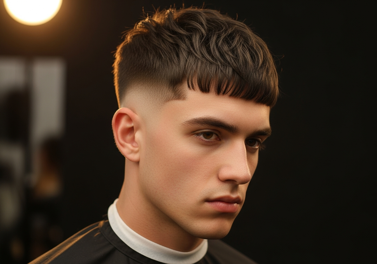 Men's Textured Undercut French Crop 2026 - Choppy short textured fringe with strong undercut sides