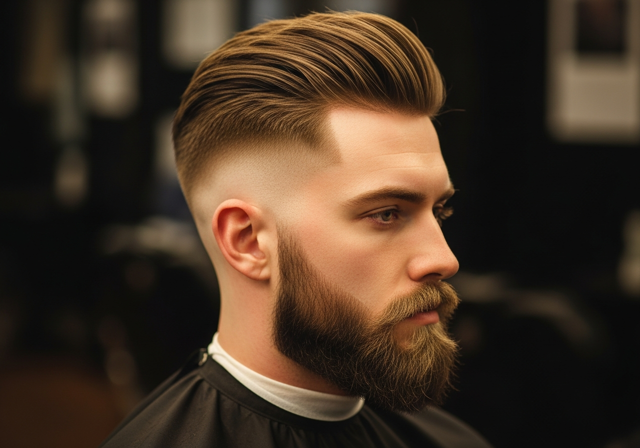 Men's Undercut with Beard Perm or Color 2026 - Personalized undercut with beard, perm or bold color highlights