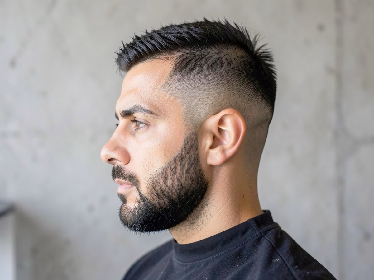 Man with a viking crop with fade