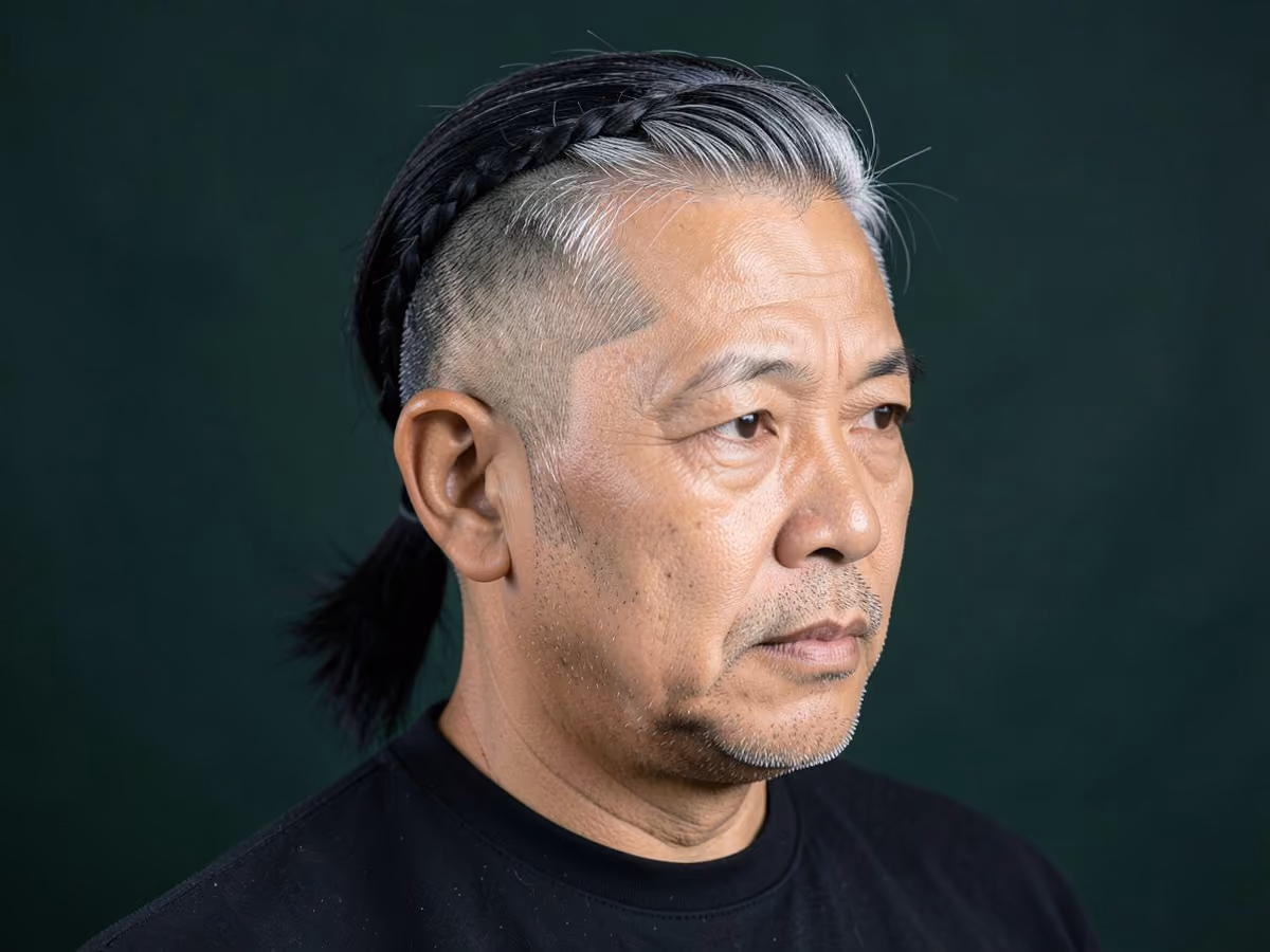 Man with a viking disconnected undercut