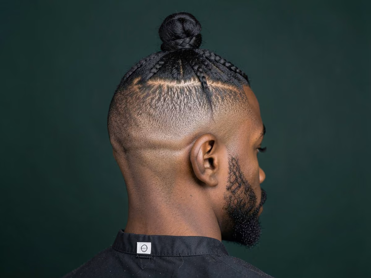 Man with a viking top knot