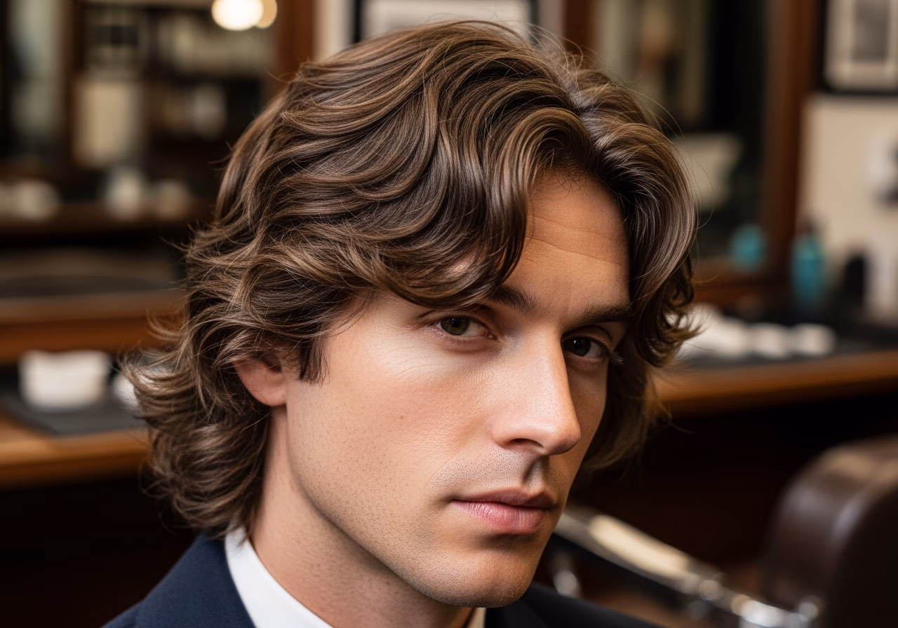 Wavy Hair Styles for Men 2026 - Curtain Bangs Wavy Hair