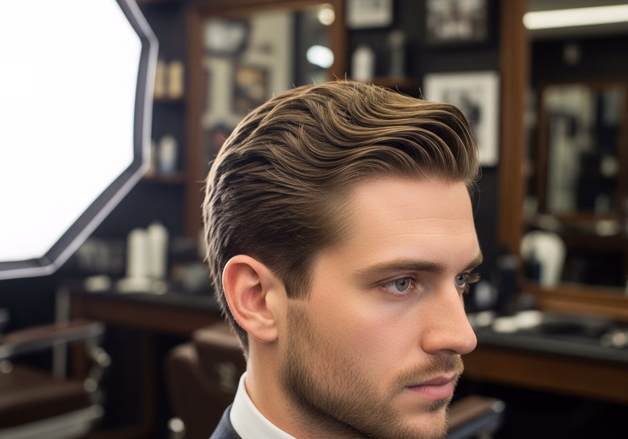 Wavy Hair Styles for Men 2026 - Polished Wavy Side Part