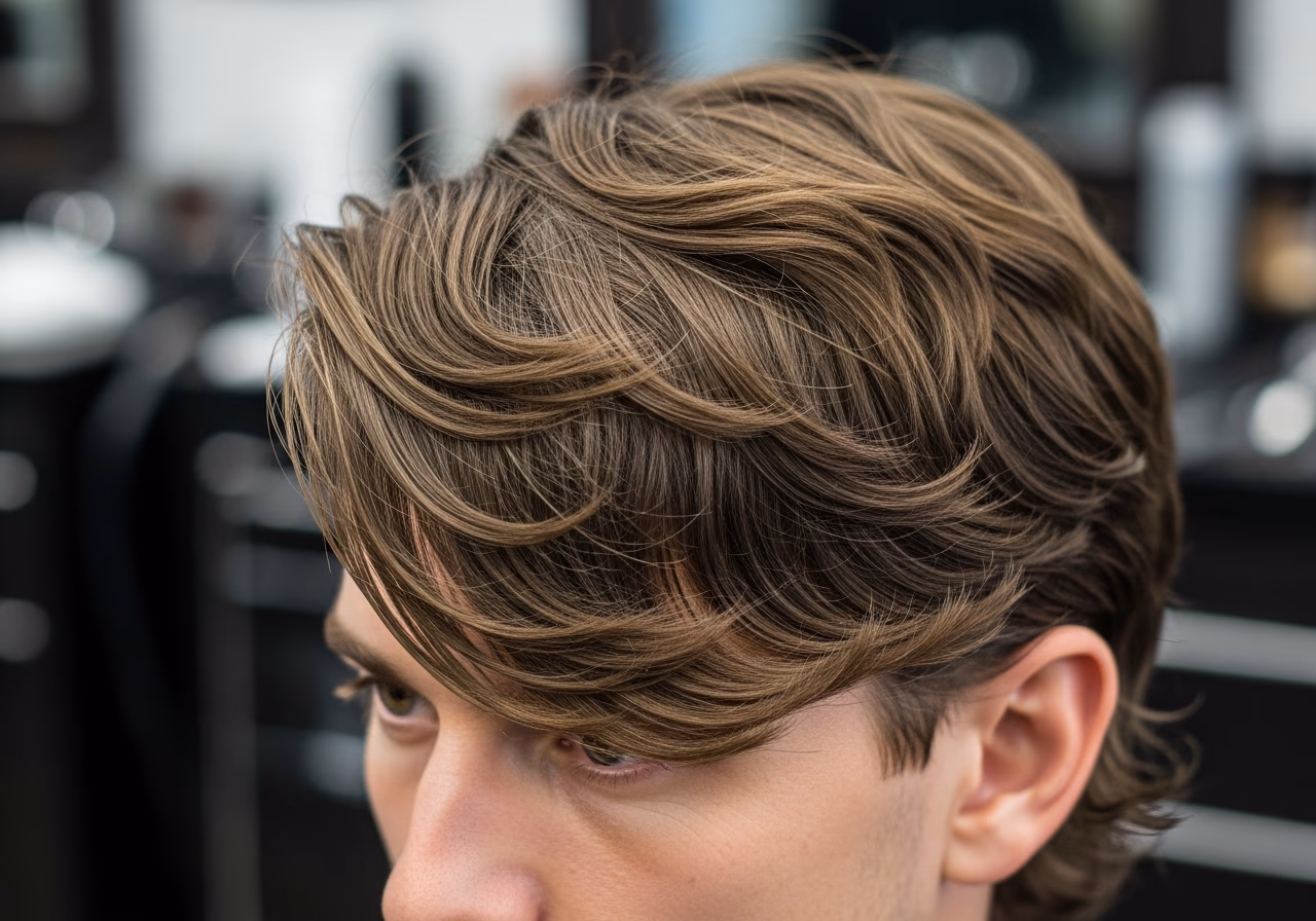 Wavy Hair Styles for Men 2026 - Wavy Angular Fringe