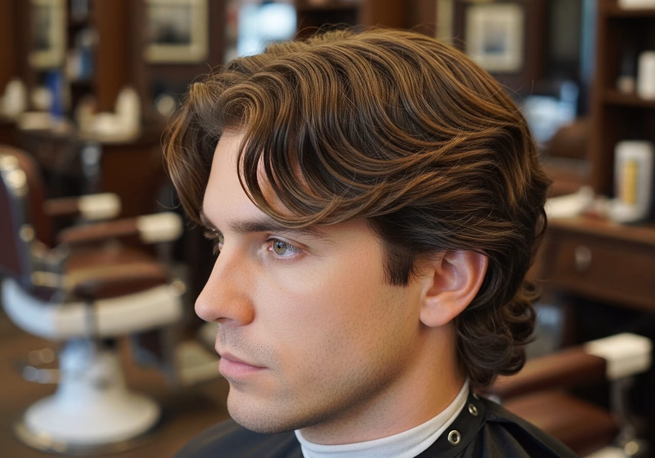 Wavy Hair Styles for Men 2026 - Wavy Curtain Bangs Flow