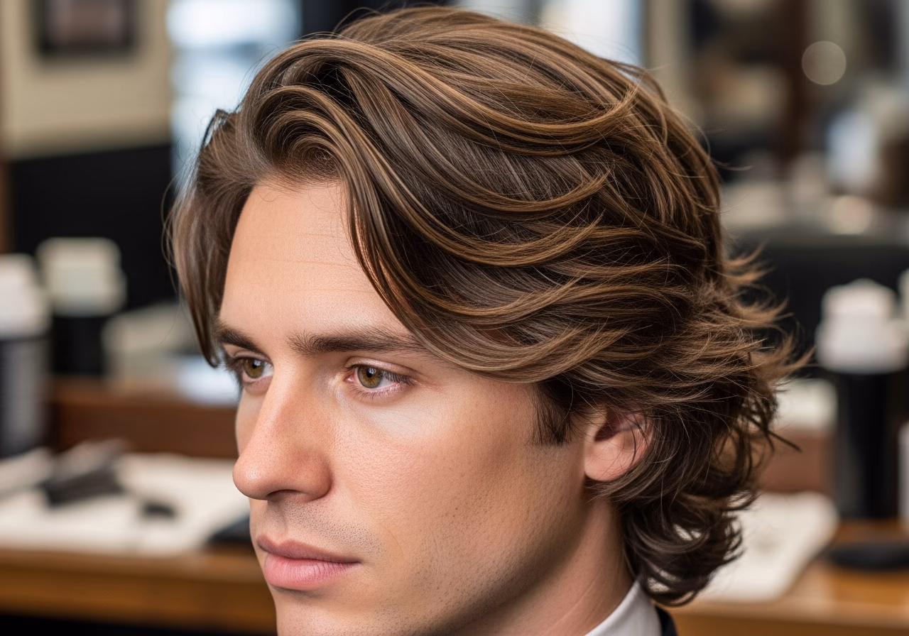 Wavy Hair Styles for Men 2026 - Wavy Feathered Layers