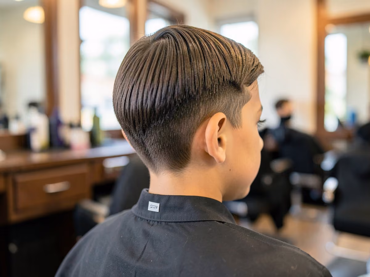 Boy with a tucked ear flow