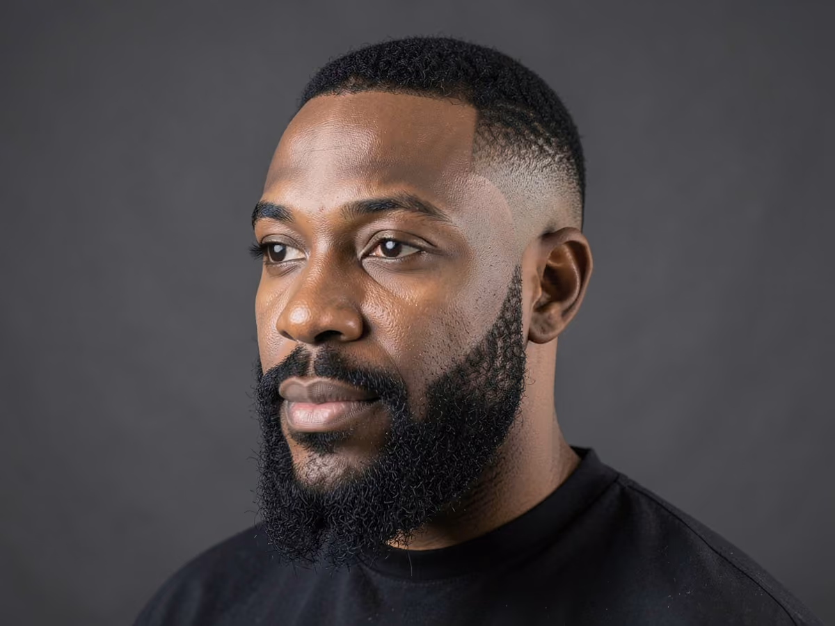 Man with a bald fade on razor bumps