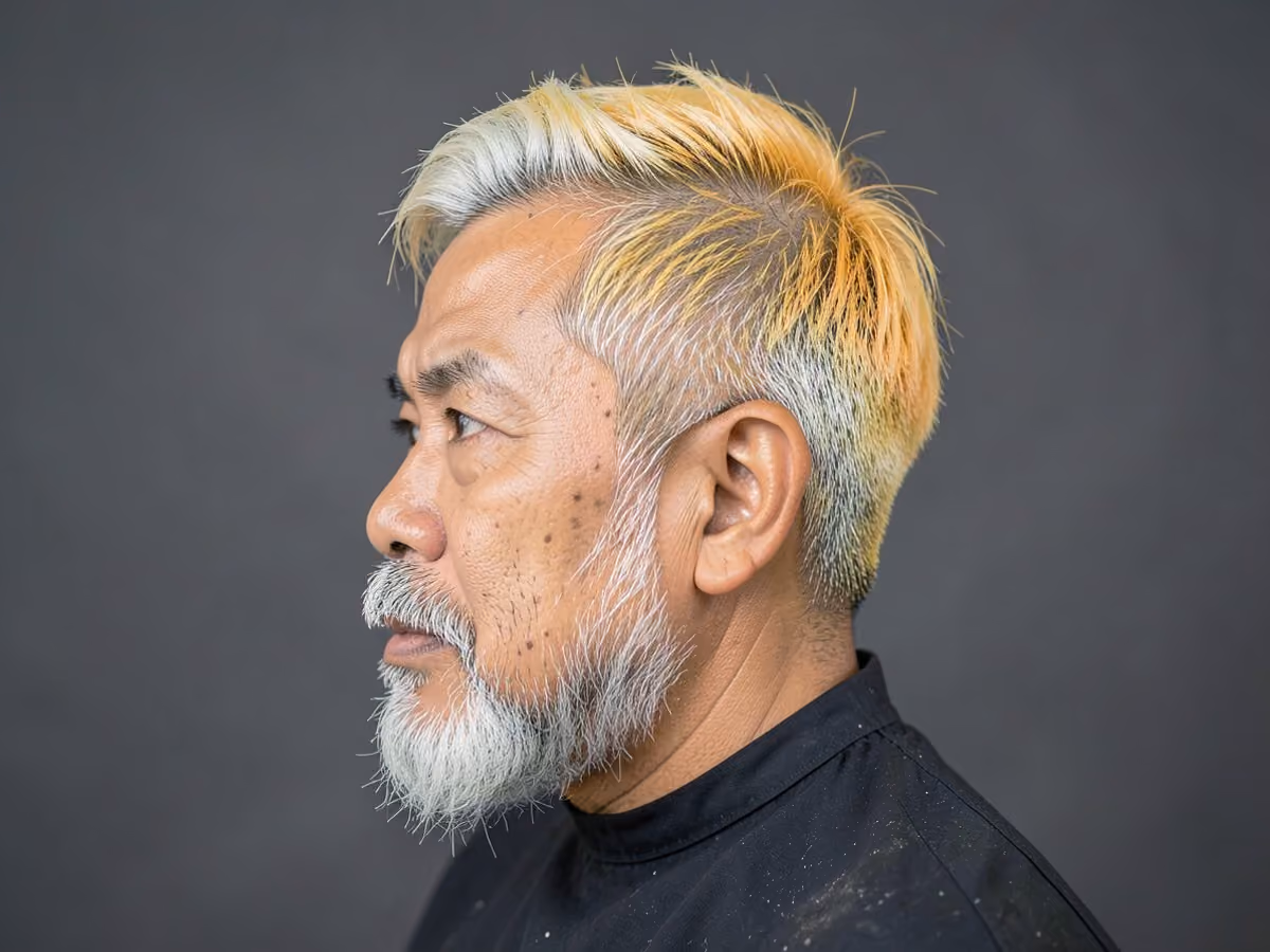 Man with a diy bleached hair