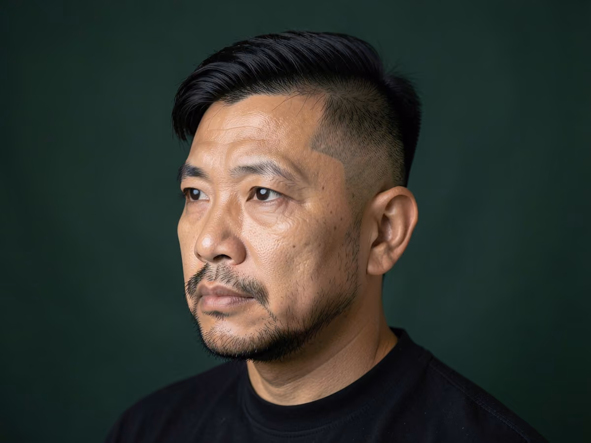Man with a grown-out undercut