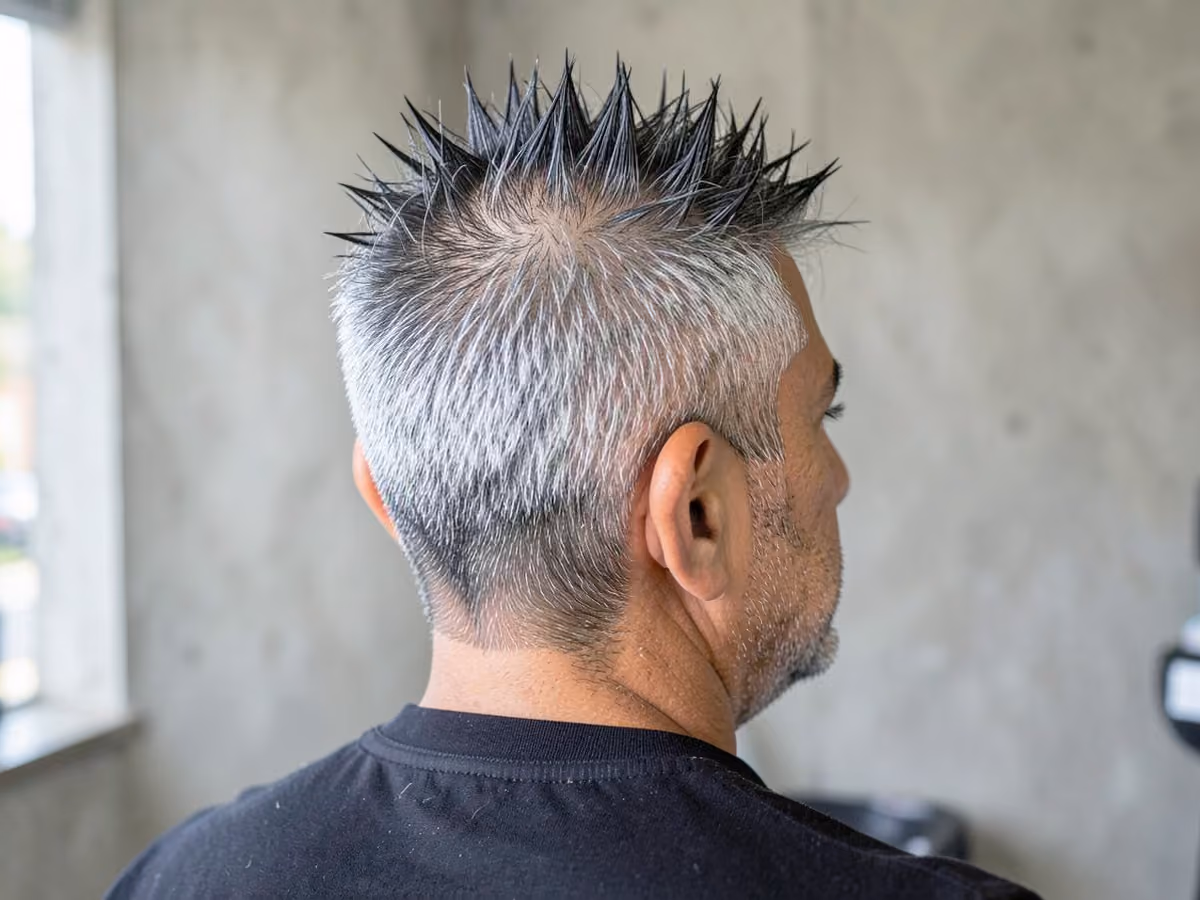 Man with a spiky gel hairstyle