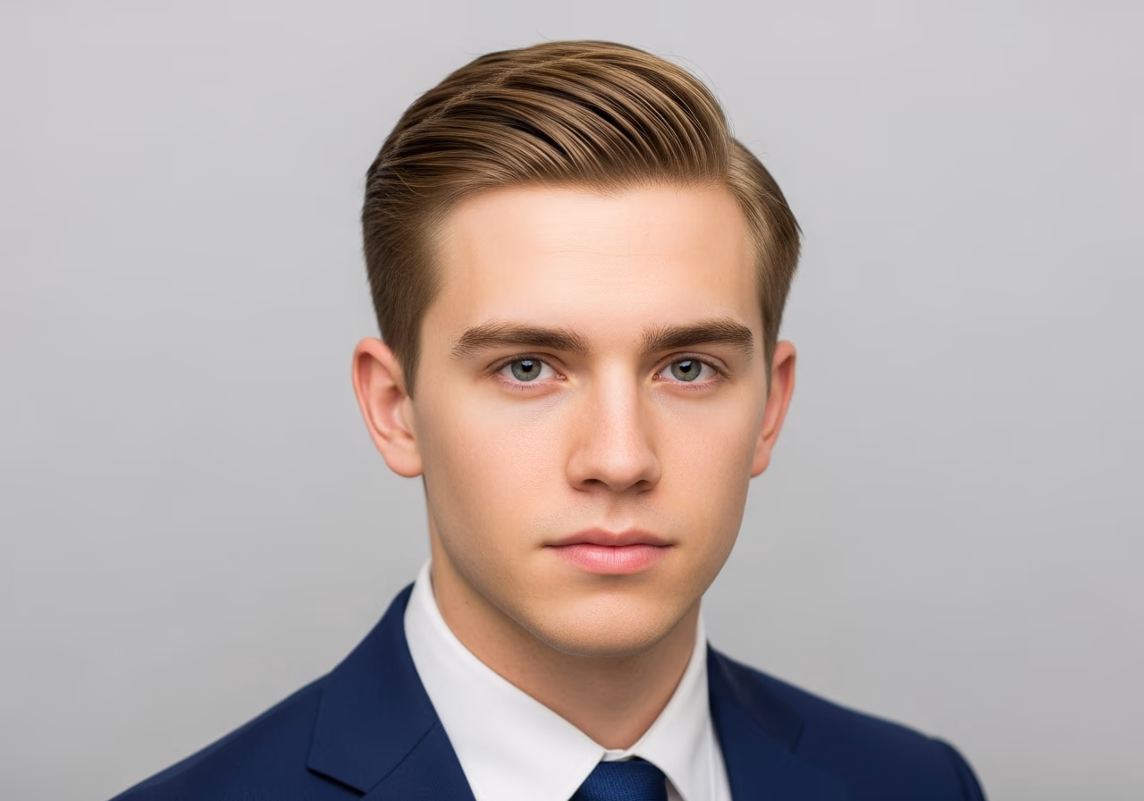 Ivy League haircut for men 2026 - preppy side part style