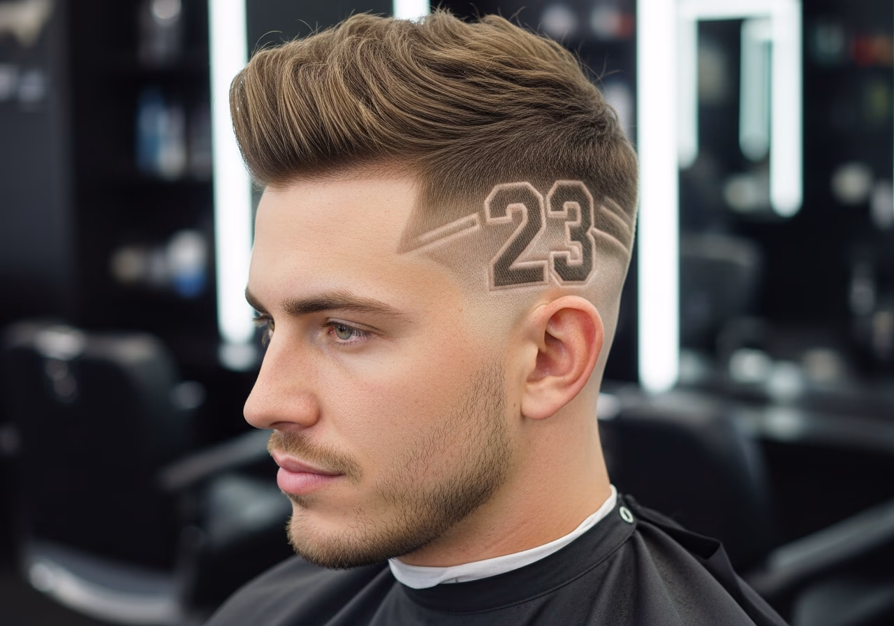 Jersey Number Design haircut for gents 2026 - custom number razor design