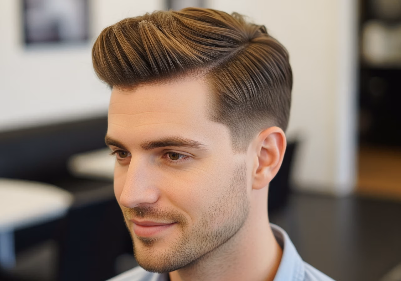 Medium Quiff haircut for men 2026 - volume textured quiff hairstyle