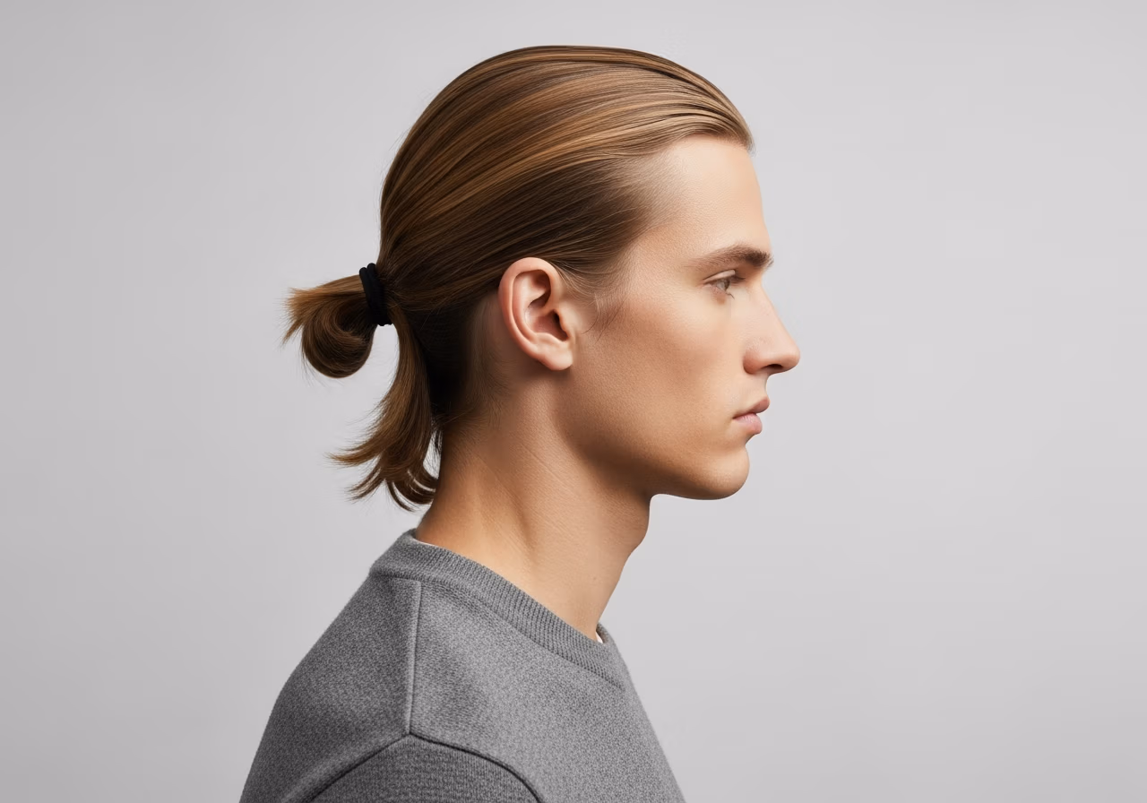 Modern Ponytail hairstyle for men 2026 - clean practical long ponytail
