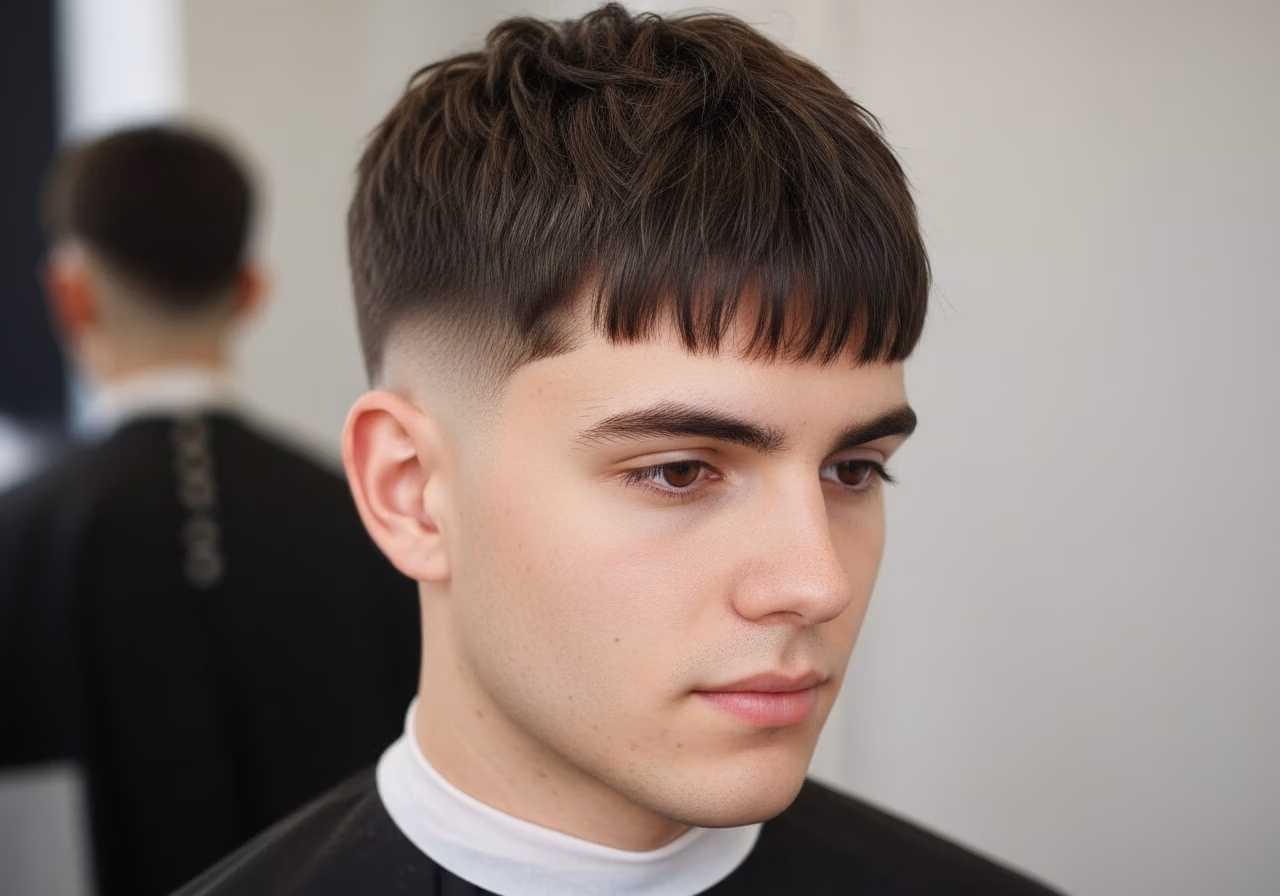 Short Curtains haircut for men 2026 - mini curtain bangs style