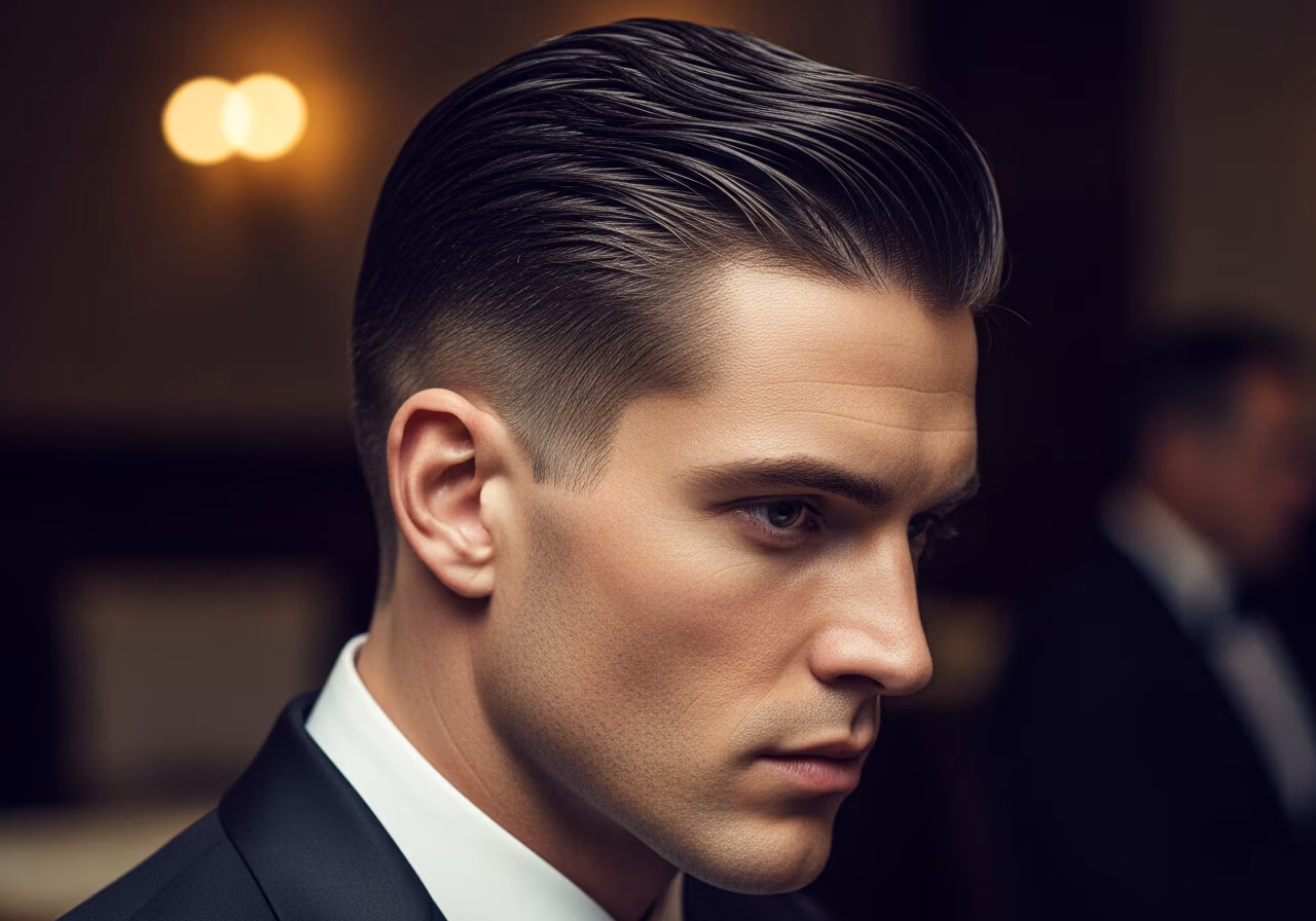 Slick Back Short haircut for men 2026 - wet look polished style